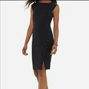 Limited Luxe black sheath dress with studded/button detail down the side